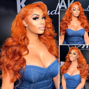 1Ginger Orange 13x6 HD Lace Front Wigs Human Hair Bone Body Wave 13x4 Human Hair Lace Frontal Wigs Transparent Lace Wig For Women