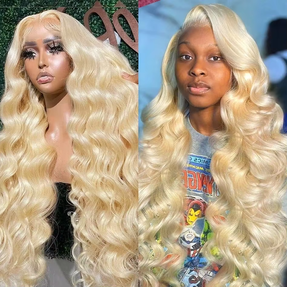 32 inches 613 Honey Blonde 13X6 Body Wave Lace Front Human Hair Wig Brazilian Virgin Hair Transparent 13X4 Lace Front Wig - Image 5
