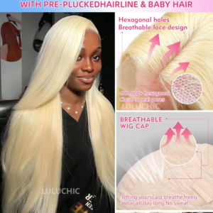 613 Blonde Straight 13x6 HD Lace Front Wigs transparent Brazilian Preplucked Baby Human Hair 13×4 HD Lace Frontal Wigs For Women