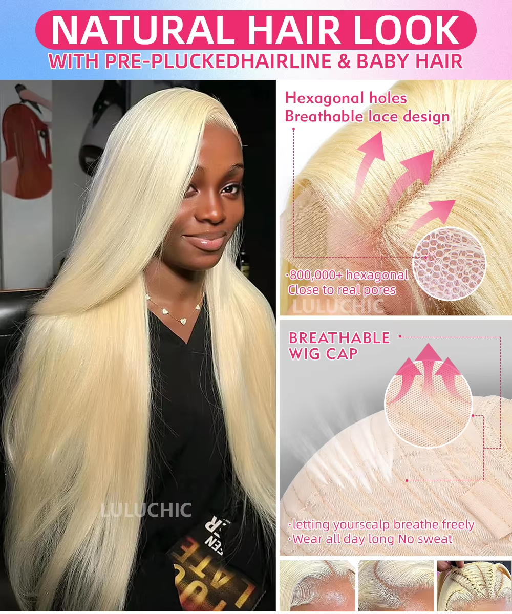 613 Blonde Straight 13x6 HD Lace Front Wigs transparent Brazilian Preplucked Baby Human Hair 13×4 HD Lace Frontal Wigs For Women
