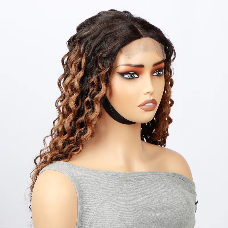 1B30 Transparent 13×4 Deep Wave Frontal Wig Curly Lace Front Human Hair Wigs For Women Wet And Wavy 4x4 Water Closure Wig - Image 5