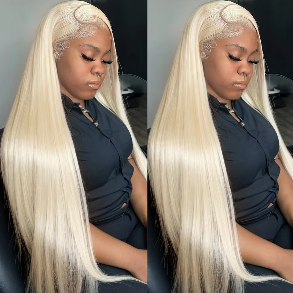 613 Blonde Transparent 13×6 Lace Frontal Wig Straight Honey Blonde Brazilian Remy 13×4 Lace Front Human Hair Wig for Women - Image 6