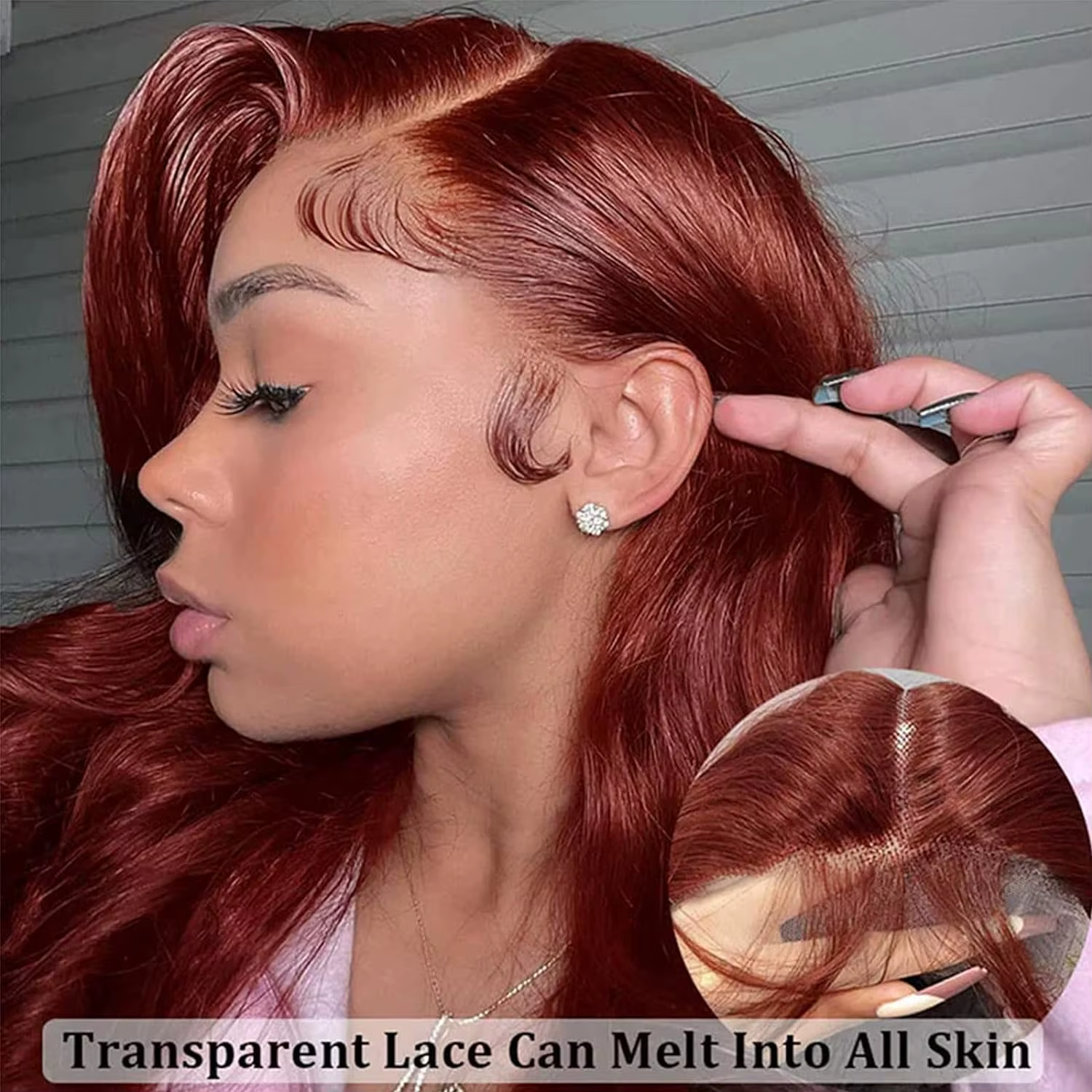 Reddish Brown 13x6 Lace Front Wig Straight Frontal Lace Pre Plucked Brazilian Human Hair 13x4 4x4 Lace Frontal Wig for Women - Image 4
