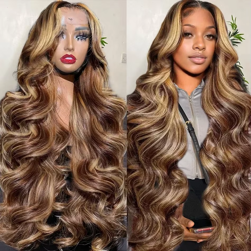 P427 Highlight Wig Front Lace Wig Brazilian Straight Hair Ombre 13x6 13x4 Lace Forehead Wig 4x4 Lace Closure Wig Women - Image 7