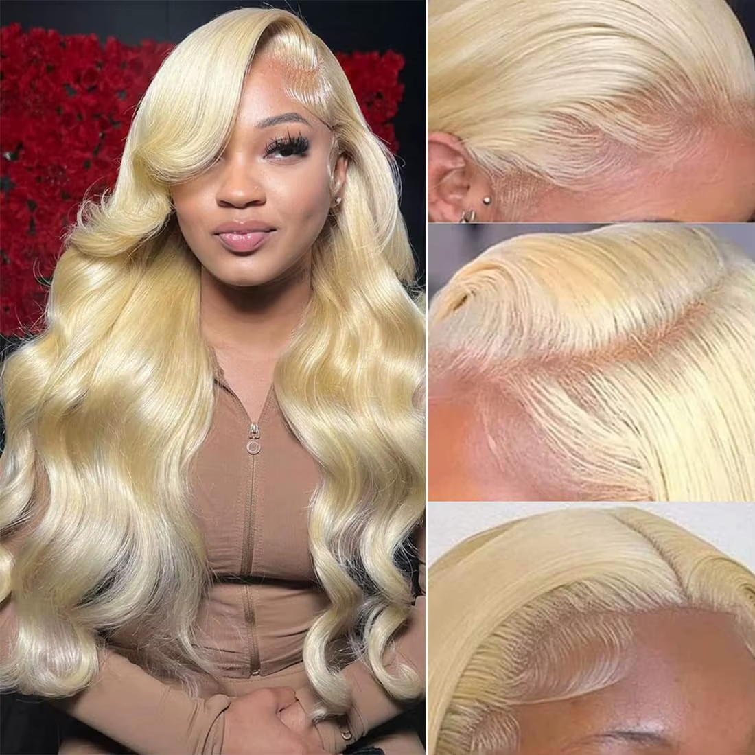 613 Blonde Body Wave 13x6 HD Lace Frontal Wigs Preplucked Brazilian glueless wigs human hair 13x4 Lace Front Human Hair Wigs - Image 7