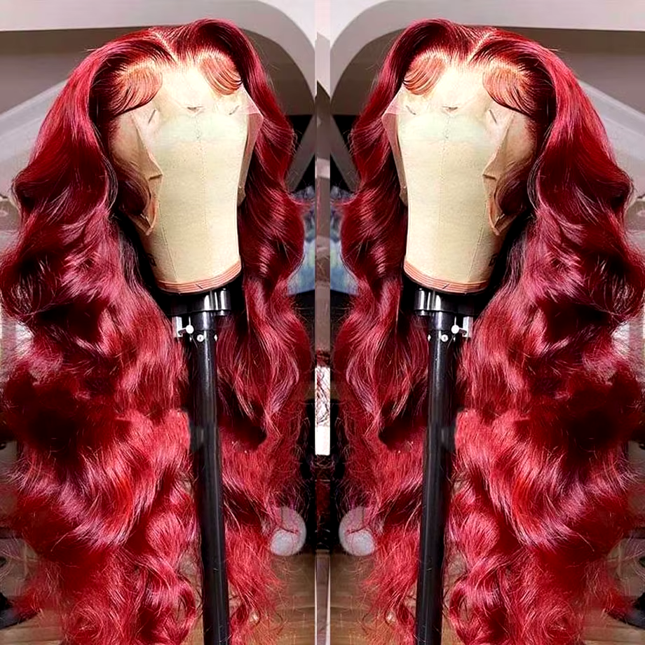 Burgundy 99J 13x6 HD Transparent Lace Front Human Hair Wig 13x4 Body Wave Lace Frontal Wig Brazilian Colored Remy Wigs for Women - Image 5