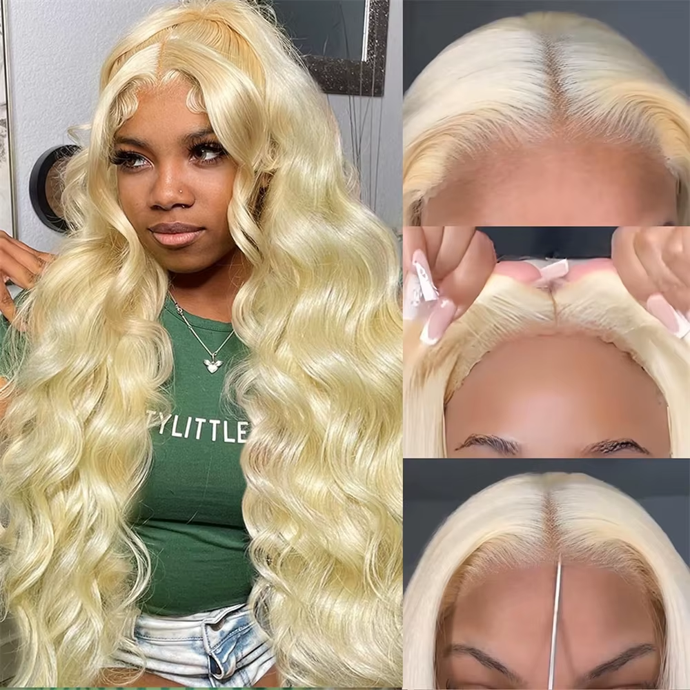 613 Blonde Body Wave 13x6 HD Lace Frontal Wigs Preplucked Brazilian glueless wigs human hair 13x4 Lace Front Human Hair Wigs - Image 3
