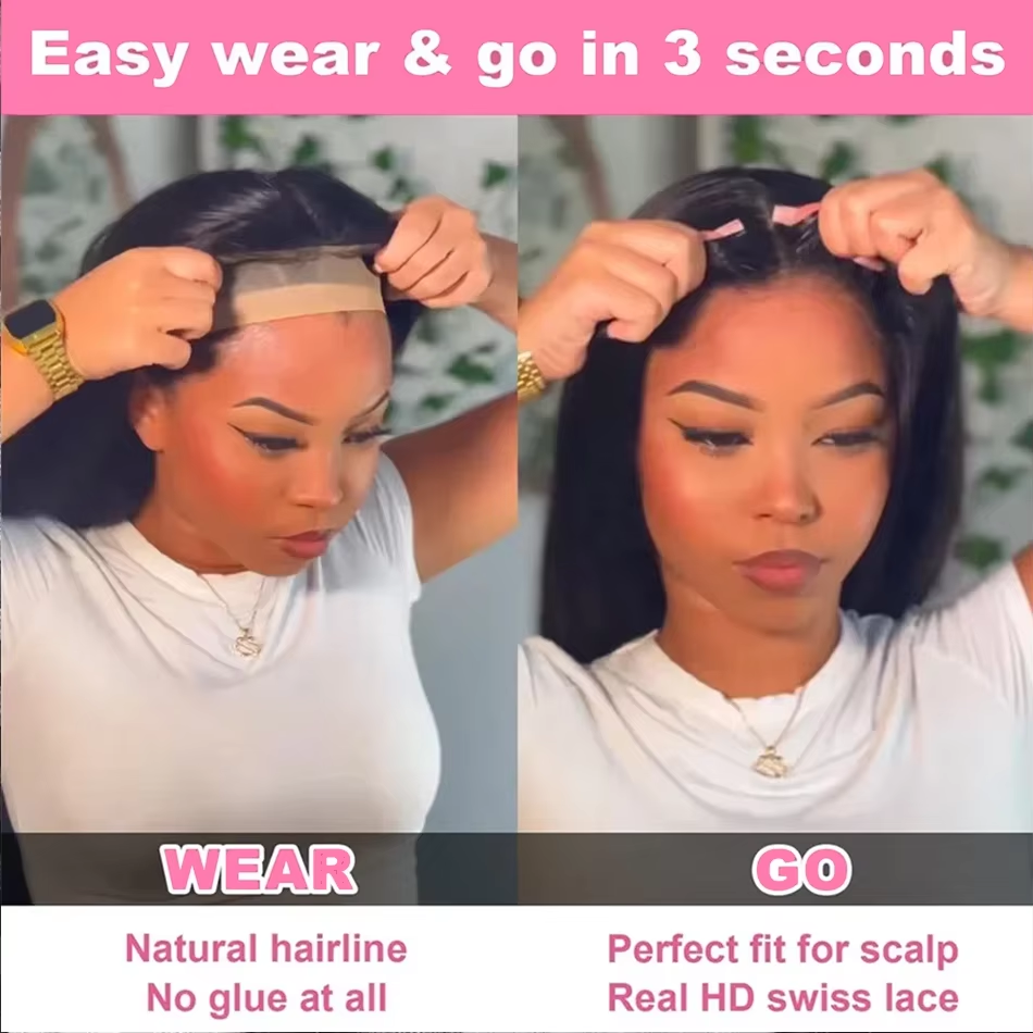 200 Density Brazilian Ready To Wear 4×6 Glueless Wig For Women Remy Pre Plucked 360 Full Lace Frontal Wigs Human Hair on sale