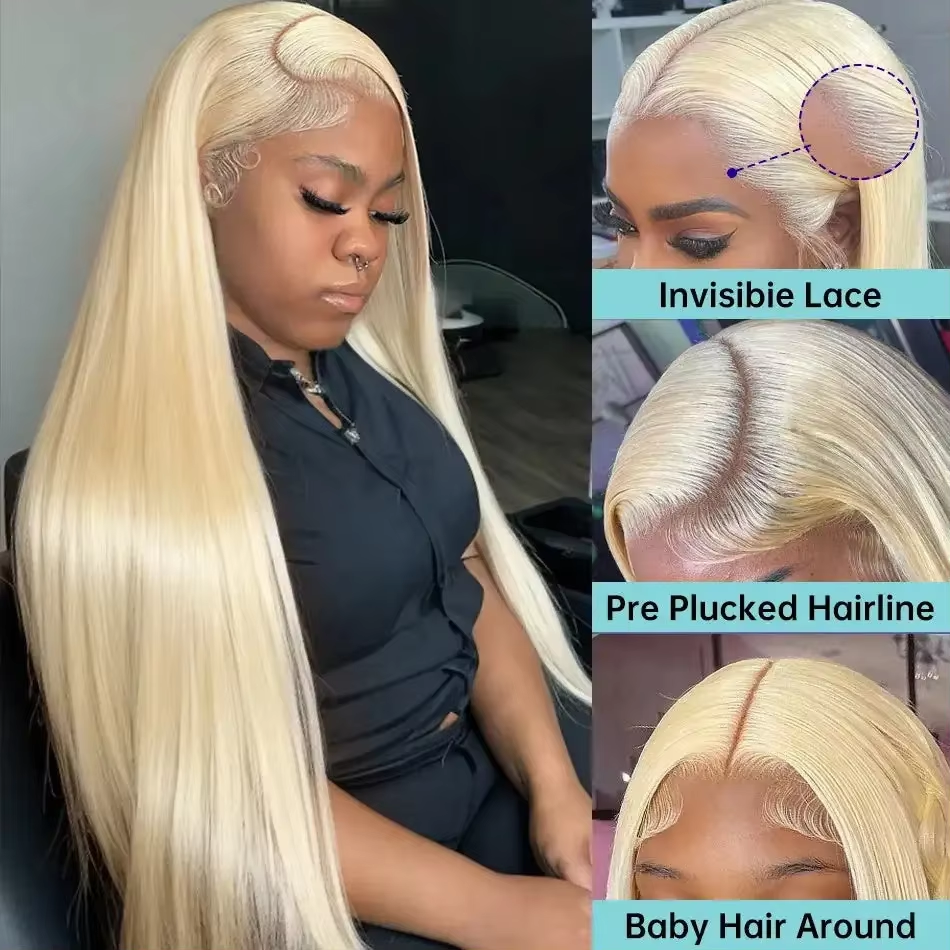 613 Lace Frontal Wig 13X6 Blonde Lace Front Wig 13X4 Bone Straight Lace Front Wigs Human Hair Lace Wig 13X6 Human Hair Wig - Image 4