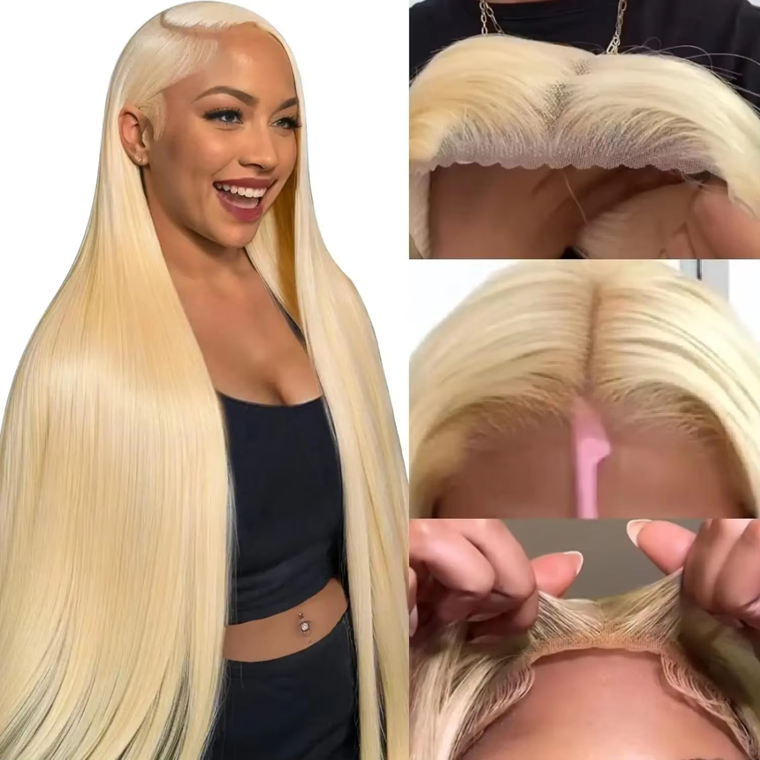 613 Lace Frontal Wig 13X6 Blonde Lace Front Wig 13X4 Bone Straight Lace Front Wigs Human Hair Lace Wig 13X6 Human Hair Wig - Image 3