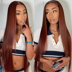 13x4 Reddish Brown Straight Lace Frontal Human Hair Wig 13x6 Lace Frontal Wig 4x4 Closure Human Hair Wig Pre Plucked