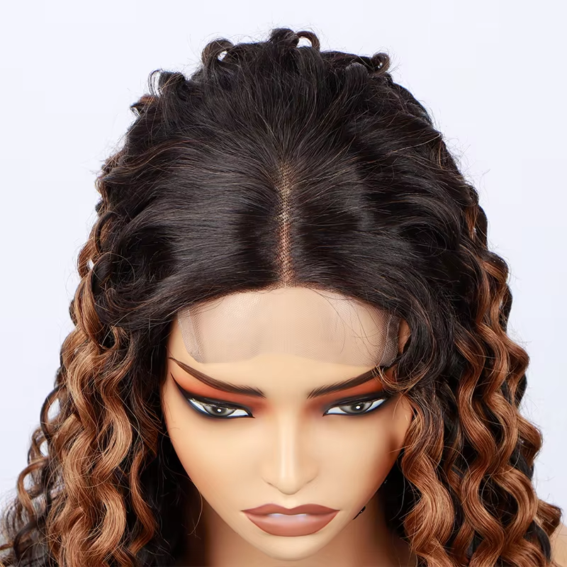 1B30 Transparent 13×4 Deep Wave Frontal Wig Curly Lace Front Human Hair Wigs For Women Wet And Wavy 4x4 Water Closure Wig - Image 3
