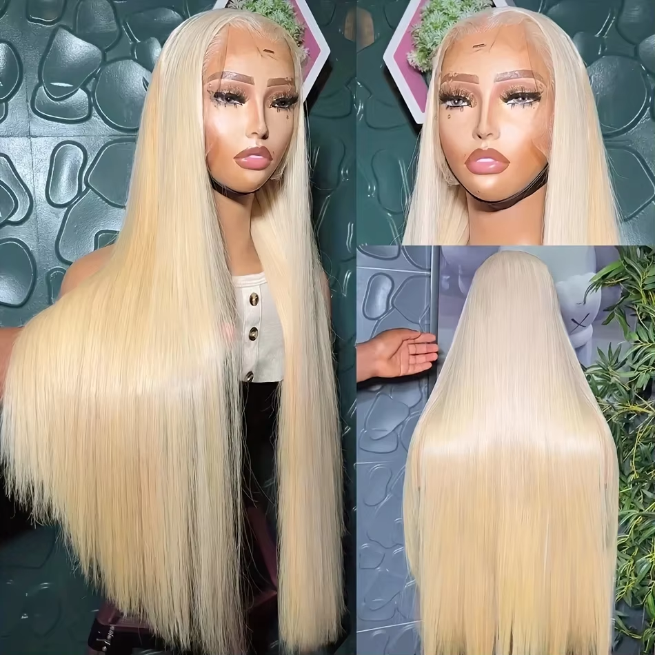 613 Blonde Transparent 13×6 Lace Frontal Wig Straight Honey Blonde Brazilian Remy 13×4 Lace Front Human Hair Wig for Women - Image 3