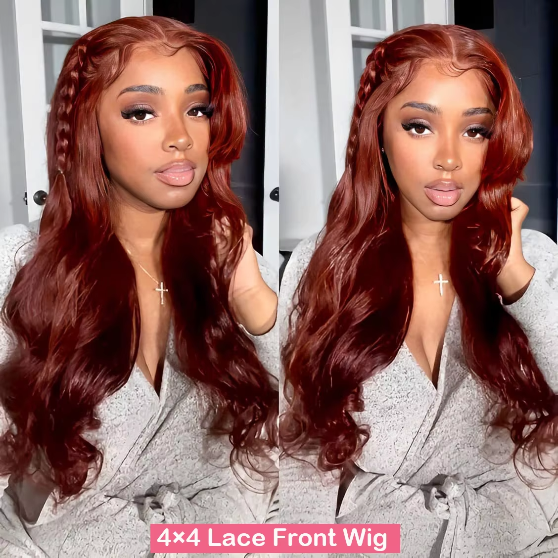 Red Brown Lace Front Real Hair Pre-Pressed Dark Red Brown 13×4 13×6 Body Lace Front Real Hair Wig Transparent Lace Front Wigs