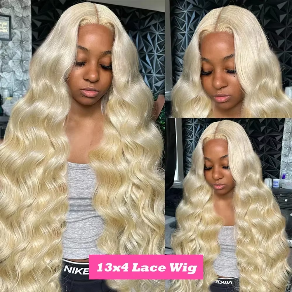 32 inches 613 Honey Blonde 13X6 Body Wave Lace Front Human Hair Wig Brazilian Virgin Hair Transparent 13X4 Lace Front Wig