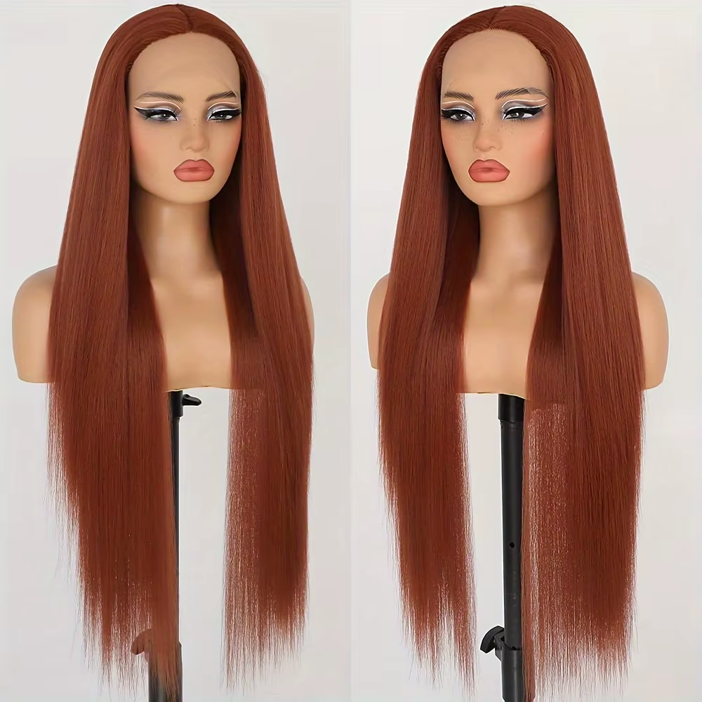 Reddish Brown 13x4 Straight HD Lace Frontal Human Hair Wig Pre Plucked Hd Lace Frontal Wigs Colored Brazilian Human Hair Wig