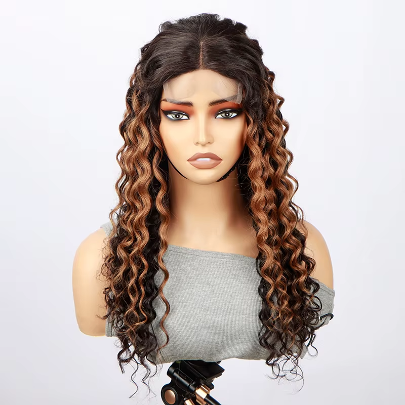 1B30 Transparent 13×4 Deep Wave Frontal Wig Curly Lace Front Human Hair Wigs For Women Wet And Wavy 4x4 Water Closure Wig - Image 6